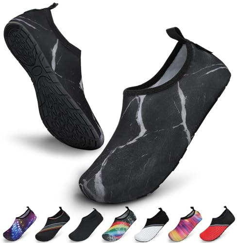 SAGUARO Unisex badskor simskor vattensportskor, snabbtorkande halkfri lätt, storlek 36–47, - 060 svart - 38/39 EU