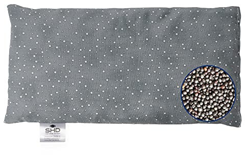 SHD - Cojín de semillas de colza para microondas, relleno de colza, calor y frío para cuello y hombros, funda de algodón 14 x 28 cm, fabricado en Alemania, color gris espacial