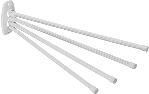 ABJ Handtuchhalter Handtuchstange Handtuch Halter mit Beweglichen Armen 45cm inkl. Montagesatz (4-armig, Weiß)