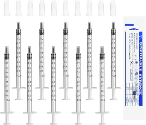 10Stück 1ml Spritze mit Luer Kunststoffspritze Ohne Nadel für Nachfüllen und Messen Öl Klebstoffapplikator von Flüssigkeiten Füttern von Haustieren wissenschaftliche Labors,1ml Kolostrum Spritze