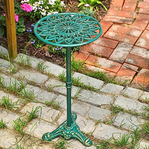 Sungmor Heavy Duty Cast Iron Potted Plant Stand, 24.2 Tall Metal Plant Stand, Vintage & Rustic Style Flower Stand Indoor Outdoor Garden Table, Decorative Flower Pot Holder for Balcony Patio