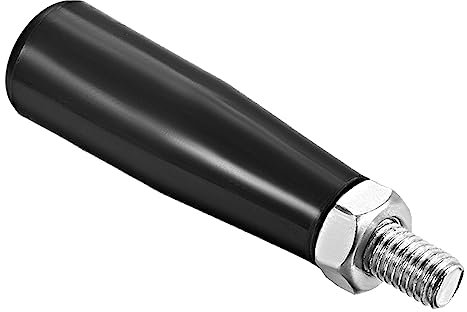 QUARKZMAN M8 x 47mm Poignée tournante Poignée x 1 Pièce Plastique Filetage mâle Tige Roue Machine Poignée pour Fraiseuse Machine, [Argenté, Noir]