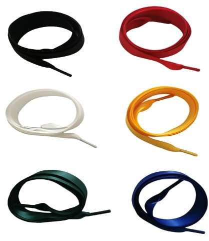 6 Paia Lacci in Raso Lacci per Scarpe con Nastro Piatto in Raso Stringhe Piatti Nastro Colorati