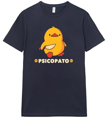 Pampling Camiseta de Manga Corta, 100% Algodón, Ropa Unisex para Hombre y Mujer, Serigrafiada con Cuello Redondo y Corte Recto, Color Azul (Psicopato, L)