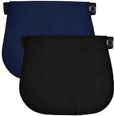HoaaiGo Mutterschaft Hosen Extender Hosenerweiterung Schwangerschaft Bauchband Schwangerschaft 2 Stücke Hosenbunderweiterung Damen Bund Extender für die Schwangerschaft Frauen Männer