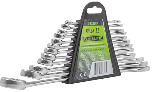 WMC TOOLS Maul-Ringschlüssel-Satz | 12-tlg. | SW 6-22 mm | inkl. Kunststoffhalter | Gabelringschlüssel