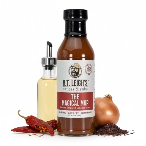 Tangy Harissa Inspired BBQ Sauce | Vegan, Gluten Free Barbecue Sauce | Made in Kentucky | All Natural, No Fillers, Small Batch, Artisan Gourmet BBQ Mop Sauce | The Magical Mop