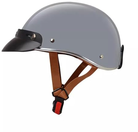 Halbschalenhelm Mit ECE-Zulassung Baseball Cap Vintage Motorradhelm Cruiser Chopper Scooter Helm Herren Jethelme Retro Motorrad Halbhelm Damen Mofa Helm Braincap 4,S