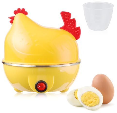 mizikuu Eierkocher, 7 Eier Kapazität Elektrischer Eierpochierer mit Messbecher Tragbarer Egg Cooker Multifunktional Automatische Abschaltung Egg Boiler Frühstückskochutensilien für Zuhause, Camping