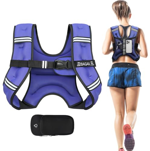 Bagail Gilet Appesantito Per l'Allenamento Della Forza, Misura Del Busto Regolabile, Comoda Tasca, Gilet Appesantito Con Sabbia di Ferro, Ideale per la palestra, lo yoga e l'aerobica