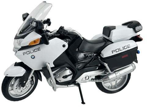 Welly Die Cast BMW R1200 RT Police Motorcycle, 1:18 Scale, Collectible Model Dirt Bike