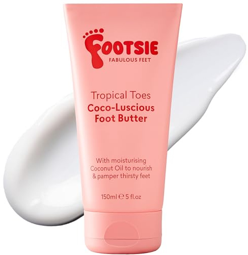 Footsie Coco-Luscious Foot Butter - Deeply Nourishing - Coconut Butter - Intensely Softening Foot Cream - Vegan Friendly Hydration / Night Treatment Balm - 150ml