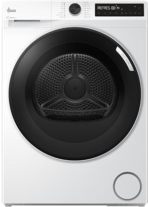 Hoover Pro Dry Series 3 9kg Freestanding Heat Pump Tumble Dryer, A++ Rated, AI Smart Move, hOn App, 15 Programmes, Hygiene Cycle, White & Black Door, 60x60x85 cm - HBR 9N2BX-80