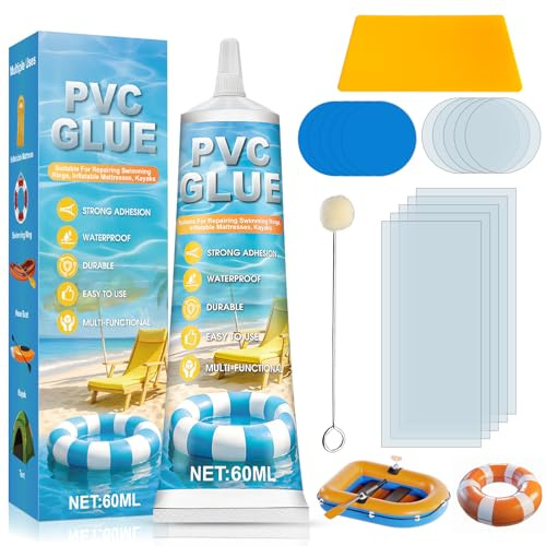 NoxGule Kit Réparation Piscine, Kit Reparation Spa Gonflable, Kit de Reparation Liner Piscine, Imperméable, Durable, Convient aux Piscine Gonflable, Kayak