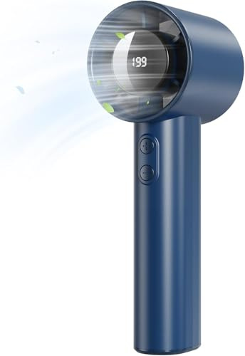 Mini Ventilatore Portatile Mano - 199 Velocità Regolabili con 6 Preset, Batteria 3000mAh Ricaricabile USB, Display LED & Ultraleggero con Cordino, Ventilatore Piccolo per Esterno Viaggi Ufficio Casa
