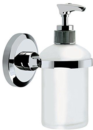 Bristan Solo Wall Mounted Frosted Glass Soap Dispenser Chrome Plated (SO SOAP C)