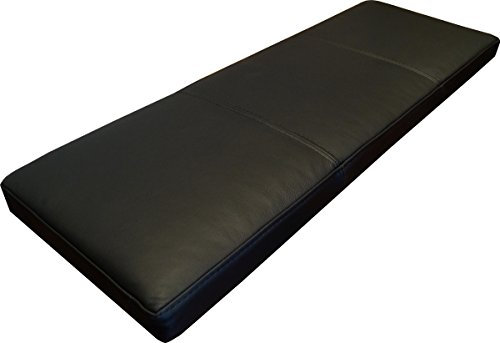 Quattro Meble Schwarz Echtleder Bankauflage Sitzkissen Lederkissen Sitzpolster Bank Auflage doppelt genähtes Echt Leder Kissen Sitzauflage (40 x 110 cm)