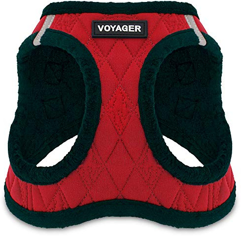 Voyager Step-In Plüsch Hundegeschirr - Weiches Vest für Kleine und Mittlere Hunde von Best Pet Supplies - Rot, XS (Brust: 13-14.5)