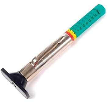AME INTL 51007 Multi-Colored Tire Tread Depth Gauge - Easy-to-Read 32nds Measurement, Green/Yellow/Red Color Indicator