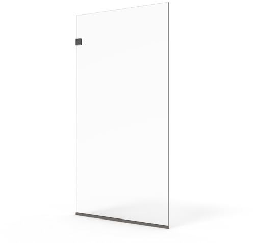 Fixed Glass Shower Screen with Oil Rubbed Bronze Finish 30x60 - Water Repellent - 3/8 Tempered Glass Panel for Shower by Fab Glass and Mirror