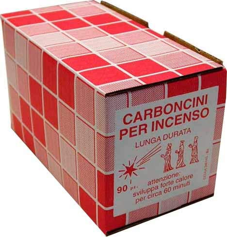 Carbón litúrgico instantáneo en pastillas de 3,3 cm.