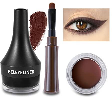 Boobeen Eyeliner Waterproof Gel Eyeliner Smudge-proof Eye Liner Gel Makeup Eye Makeup Set Long-lasting For All Day Easy to Apply (Brown)