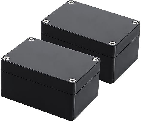 2 Stück Abzweigdose Wasserdicht, Projekt Box Elektronik Gehäuse Abzweigdosen Aufputz Wasserdicht IP65 ABS Klein Verteilerdose Elektronische Aufputzdose 100 x 68 x 50 mm/Schwarz