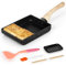 Winter Shore Japanisches Omelette Pfanne Set - Pfanne Rechteckig mit Holzgriff - Rührei Pfanne Antihaft - Inklusive Omelett-Servierplatte, Ölpinsel, Silikonspatel, Bratstäbchen - Kochzubehör