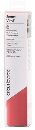 Cricut Joy Xtra Smart Permanent Adhesive Vinyl | 24.1 cm × 0.9 m | Red | Self-Adhesive Vinyl Sheet | Ideal for Customising Mugs, Bottles, Labels, Signs & DIY Crafts