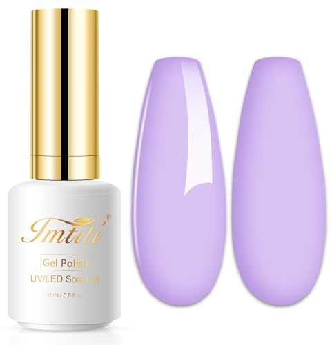 Imtiti Pastel Purple UV Gel Nail Polish, 15 ml, Soak Off, Non-Toxic, Spring/Summer/Autumn/Winter, DIY Nail Art, Salon Gel Polish, UV Kit