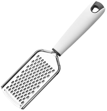 curfair rallador de verduras antideslizante, ajo, nuez moscada, hoja multifuncional de acero inoxidable de queso, mango ergonómico, patatas, frutas, verduras, picadora, cáscara de limón C