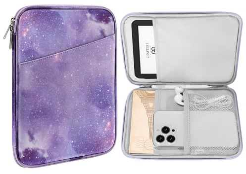 MoKo 6-7 eReader Sleeve Bag for 7 Kindle Colorsoft Signature Edition, Fire 7 2022, All-New 6 Kindle 11th Gen 2022/10th Gen 2019/8th Gen 2016, 6.8 Paperwhite 11th/10th Gen 2021/2018,Starry Purple