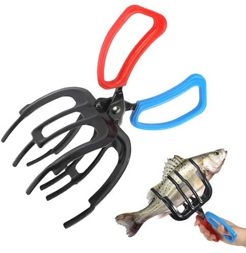 GOSHIES Fischkrallengreifer, Angelzange, Fischkontrolle, Fischgreifer 3 Klauen Fischgreifer Fischgreifer Werkzeug Metal Fishing Pliers Gripper für die meisten Süßwasserfische