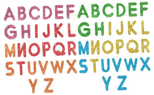 Lurrose 156stücke Schaumstoff Buchstaben Aufkleber Selbstklebend Glitzer Buchstaben Sticker Für Scrapbooking Handwerk Dekoration Wandaufkleber Alphabet Buchstabenaufkleber