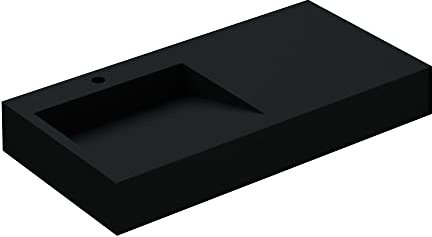 doporro Waschbecken Mineralguss Aufsatzwaschbecken matt Anthrazit Hängewaschbecken Colossum11 Mineralguss-Waschbecken BTH: 100x50x13 cm