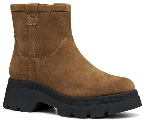 Geox D Pluette, Stivale alla Caviglia Donna, Fango, 40 EU