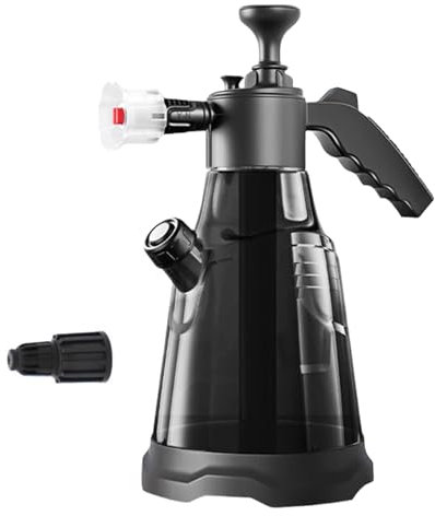 Pulvérisateur à mousse de 2 litres avec pompe manuelle avec 3 buses, canon à mousse pneumatique à main, bouteille de nettoyage de mousse à neige