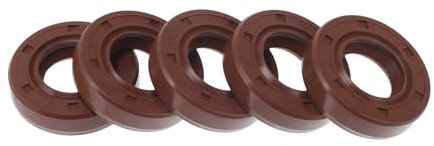 HEROFFIX Joint D'Huile Universel Tc À Double Lèvre Avec Bague D'Étanchéité En Acier À Ressort Rotatif 15X28X7Mm En Caoutchouc Fkm Haute Pression Marron 5 Pièces