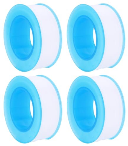 4 Packs Plumbers Tape,PTFE Tape Plumbing Teflon Tape to Stop Leaks Water Thread Seal Tape,Industrial Sealant Tape White (15mm*0.085mm*15M)