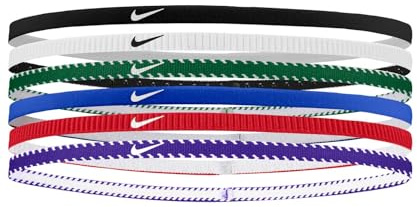 Nike Flex Classic Slim Headbands 6PK Bandes élastiques fines pour cheveux Sport Royal (6 unités)