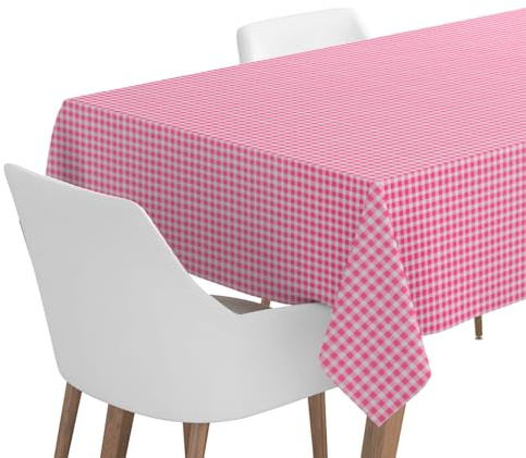 Maxi Products - Pack 4 uds (20m) Mantel Rollo Papel Vichy Rosa - 1,2 x 5 m - Manteles Desechables Cuadros - Mantel Mesa Exterior - Celebraciones y Eventos - Biodegradable Y RECICLABLE