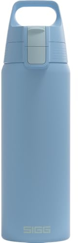 Sigg - Stainless Steel Drinking Bottle - Shield ONE Water Blue - Suitable for Carbonated Drinks - Leak-Proof - Feather-Light - BPA-Free - Outdoor & Fitness - Blue - 0.75 L
