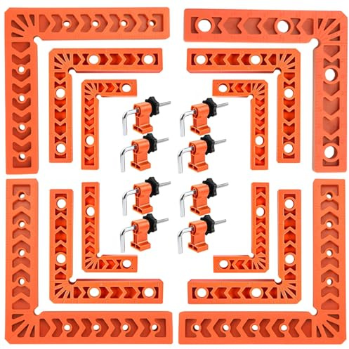Calolin 12 Pcs 90° Heavy Duty Corner Clamps Set for Woodworking, Adjustable Right Angle Clamps, High-Strength ABS Material, Ideal for Woodworking Projects and Precise Angle Fixing