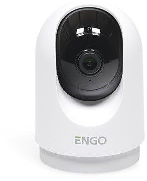 ENGO ECAM Indoor Security Camera with WiFi - 360 - Motion Tracking Smart CCTV Camera Compatible with Alexa Devices - Baby Monitor and Pet Camera with Night Vision, Two-Way Audio and Home Monitoring