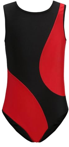 Zkydhbd Trajes de baile para niños, traje de gimnasia de color en contraste, leotardos de ballet para niñas, sin mangas, ropa de baile atlética, ropa de gimnasia para niños, leotardo de baile de color
