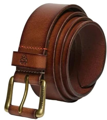 Superdry Ceinture classique en cuir pour homme – Ceinture décontractée et élégante en cuir véritable pour homme avec boucle en métal – Ceinture durable pour jeans et chino au quotidien (Y9210122A)