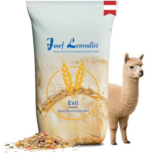 Leimüller Nourriture pour alpagas 20 kg - Aliment autrichien de qualité sans OGM - Aliment pour alpagas, Lamas, chameaux et camélidés - conditionné à la Main Depuis 1609