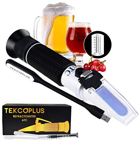 TEKCOPLUS Brix Bierwürze & Weinrefraktometer ATC Doppelskala SG WORT für die Weinherstellung