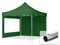 TOOLPORT Faltzelt Professional 3x3 m - mit 2 Seitenteilen (Panoramafenster) Faltpavillon ALU Pavillon Partyzelt grün