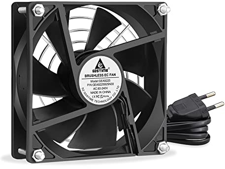 Ventilador AC EC de 220 V, 92 mm, ventilador 92x25 mm, 240 V, doble rodamiento de bolas de 92 mm, ventilador axial de 92 mm, sin escobillas, ventilador de refrigeración para PC